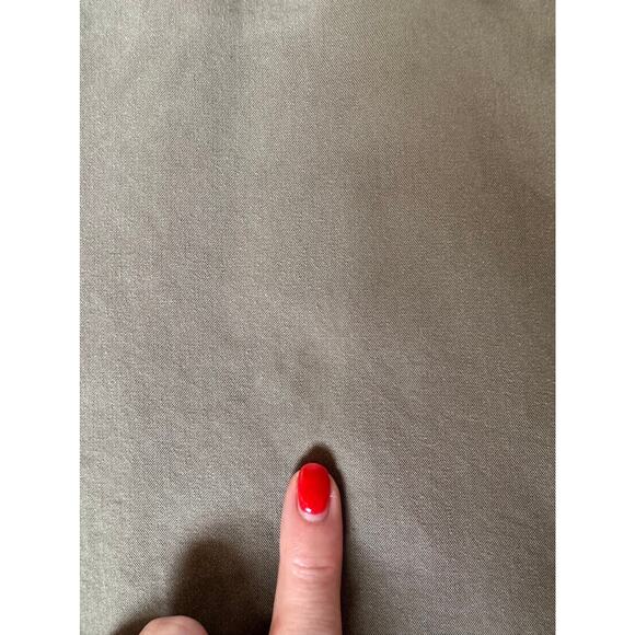 Schiller Collared V Neck Button Front Sleeveless Sage Green Short Shirt Dress - Picture 10 of 10